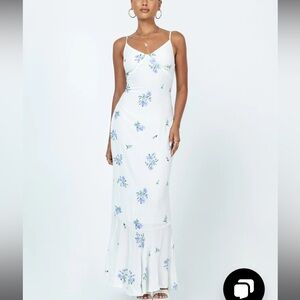 Princess Polly White and Blue Floral Maxi Dress